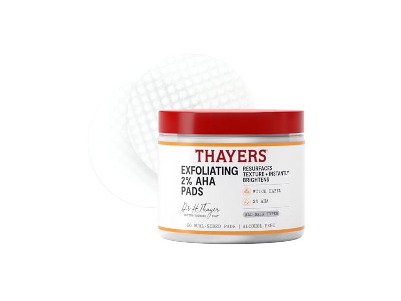 Thayers Exfoliating 2% Aha Toner Pads, 60 Count