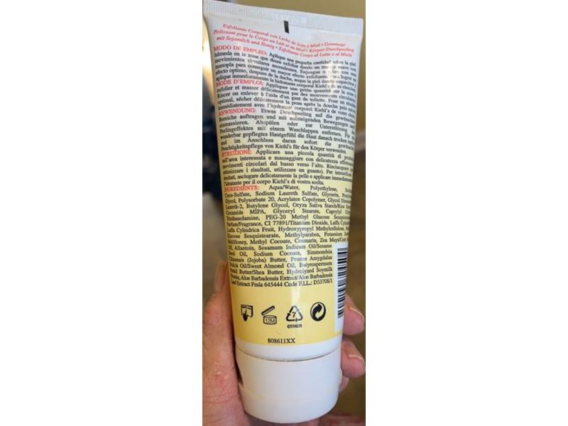 Kiehl's Since 1851 Creme De Corps Soy Milk & Honey Body Polish, Luffa Fruit And Jojoba Butter, 6.8 fl oz/200 mL
