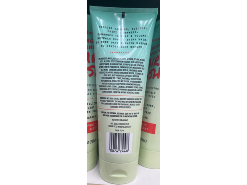 Trader Joe's Cleansing + Conditioning Hair Wash, Grapefruit + Mint, 8 fl oz/236 mL