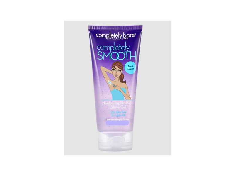 Completely Bare Completely Smooth Moisturizing No-Bump Shave Gel, Aloe Vera & Jojoba Oil, Fresh Scent, 2 fl oz/60 mL