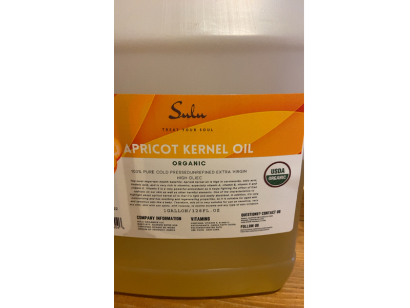 Sulu Organics Organic Apricot Kernel Oil, 128 fl oz