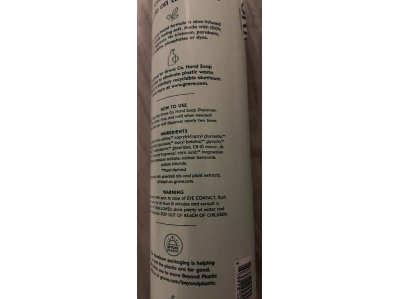 Grove Co. Hydrating Hand Soap, Apple & Pear Blossom, 24 fl oz/710 mL