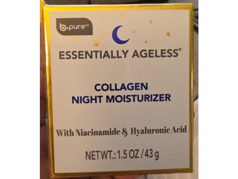 B.pure Essentially Ageless Collagen Night Moisturizer, Niacinamide & Hyaluronic, 1.5 oz/43 g