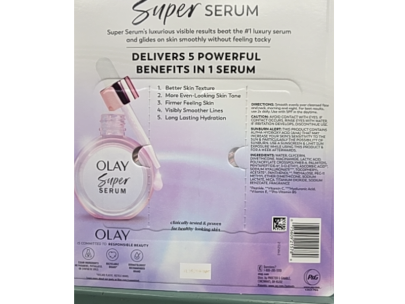 Olay Super Serum, 1 fl oz/30 mL, Pack Of 2