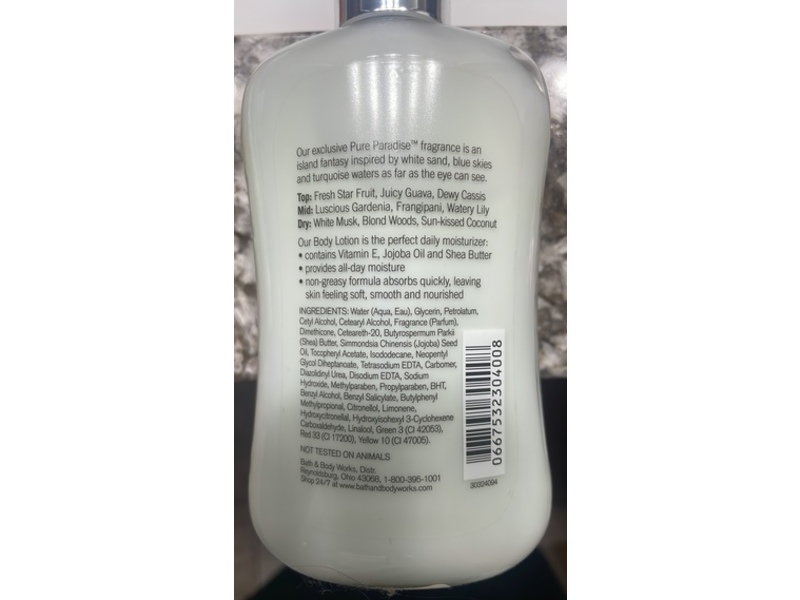 Bath & Body Works Pure Paradise Body Lotion, 8 fl oz/236 mL