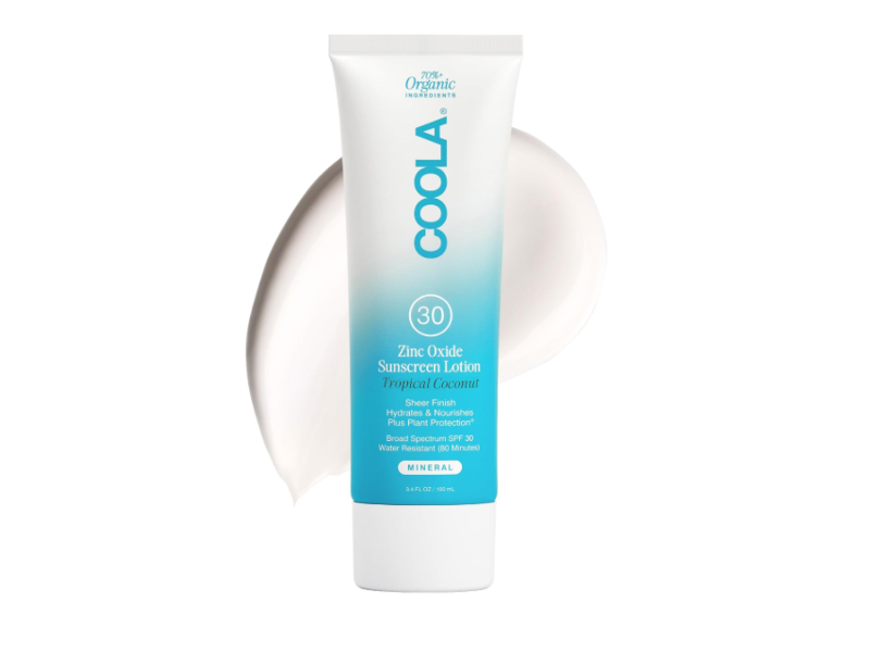 Coola Mineral Zinc Oxide Sunscreen Lotion, SPF 30, Tropical Coconut, 3.4 fl oz/100 mL