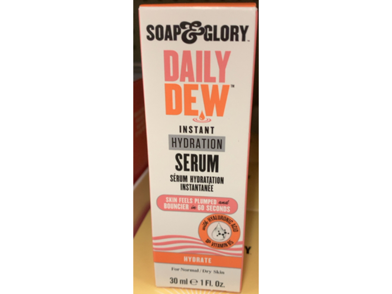 Soap & Glory Daily Dew Instant Hydrating Face Serum, Hydrate, 1 fl oz/30 mL