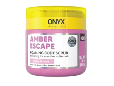 Onyx Professional Foaming Body Scrub, Amber Escape, 16 fl oz/453 g