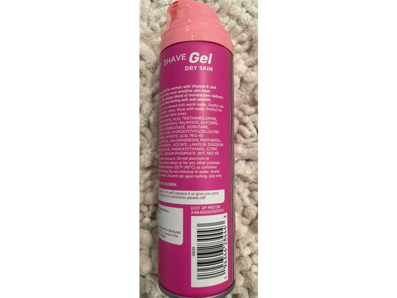 Equate Shave Gel, Vitamin E, 7 fl oz/198 g