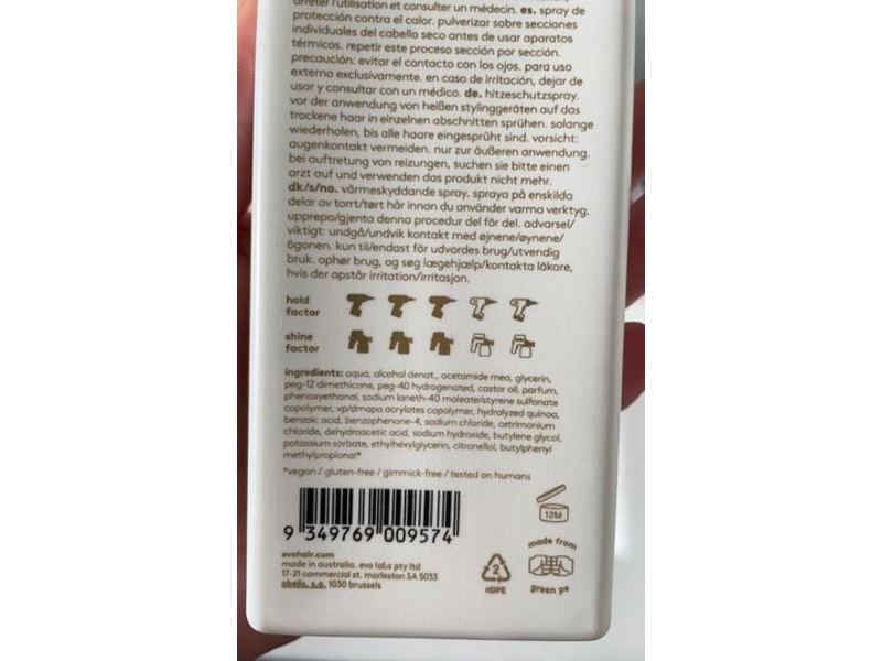 evo Icon Welder Heat Protection Spray, 6.7 fl oz/200 ml