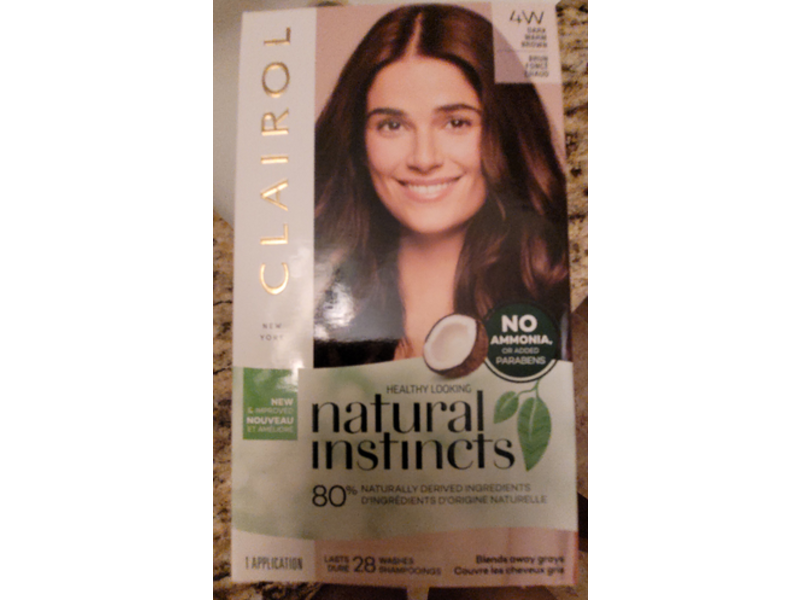 Clairol Natural Instincts Semi-Permanent Hair Color, 4W Dark Warm Brown, 1 Application