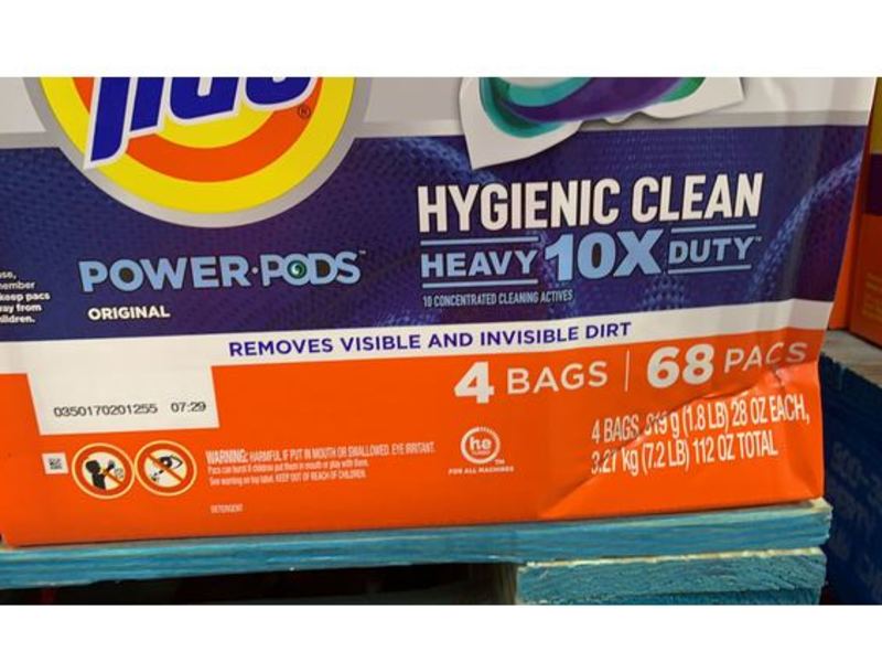 Tide Power Pods Hygienic Clean Laundry Detergent, Original, 68 Pacs, 4 Bags
