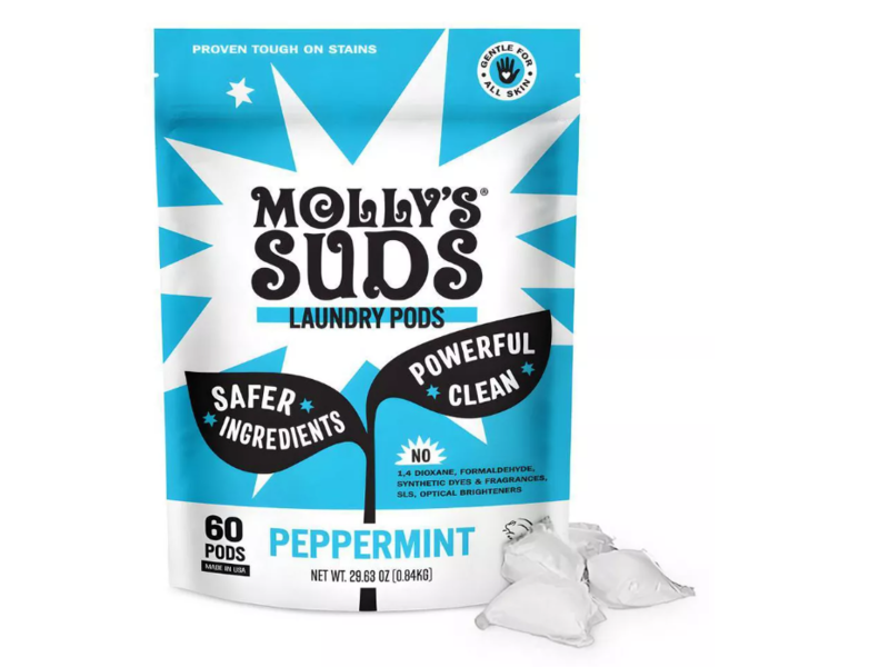 Molly's Suds Laundry Pods, Peppermint, 29.63 oz/0.84 kg, 60 Pods