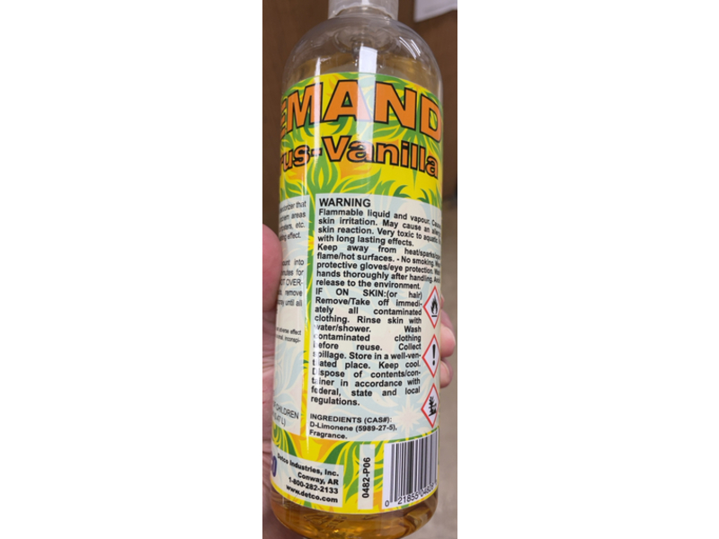 Detko Demand Deodorizer, Citrus-Vanilla, 0.47 L