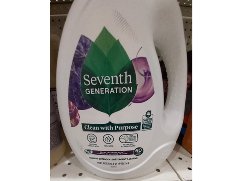 Seventh Generation Clean With Purpose Laundry Detergent, Fresh Lavender Scent, 60 Loads, 90 fl oz/2.6 L