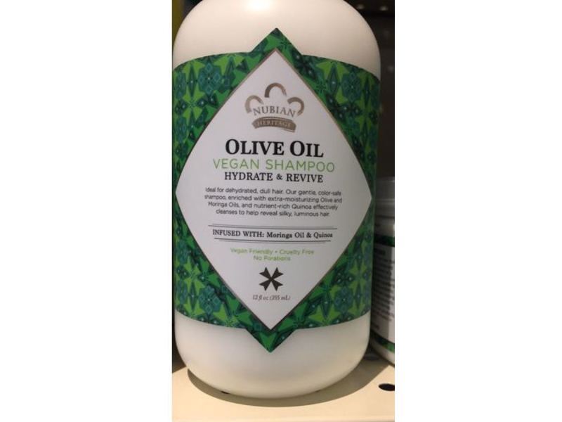 Nubian Heritage Hydrate & Revive Vegan Shampoo, Olive Oil, 12 fl oz/355 mL