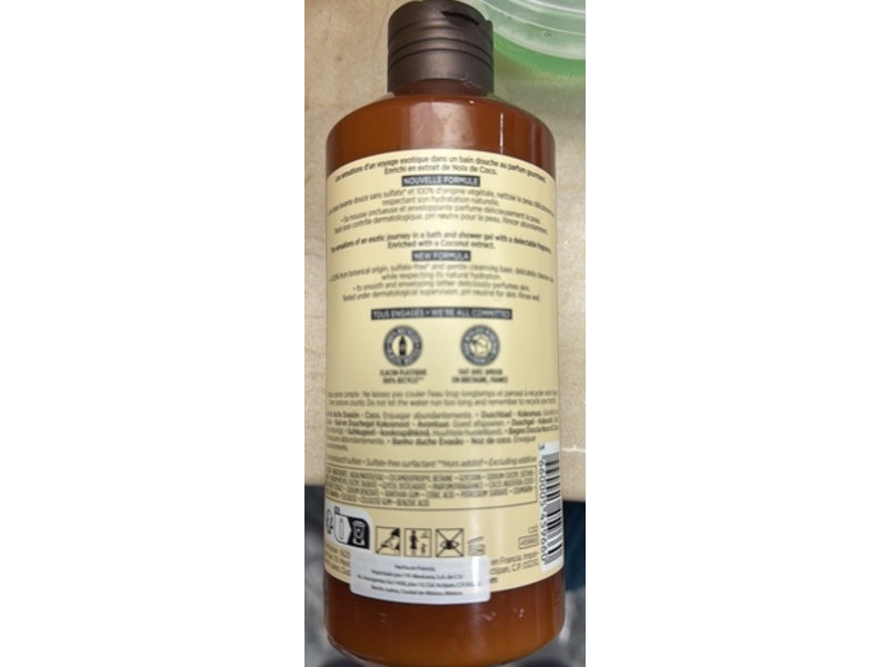 Yves Rocher Escape Bath & Shower Gel, Coconut, 13.5 fl oz/400 mL