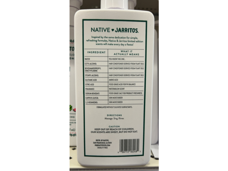 Native Moisturizing Conditioner, Watermelon, 16.5 fl oz/487 mL