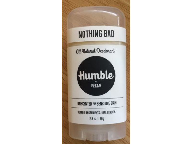 Humble All Natural Deodorant, Unscented For Sensitive Skin, 2.5 oz/70 g