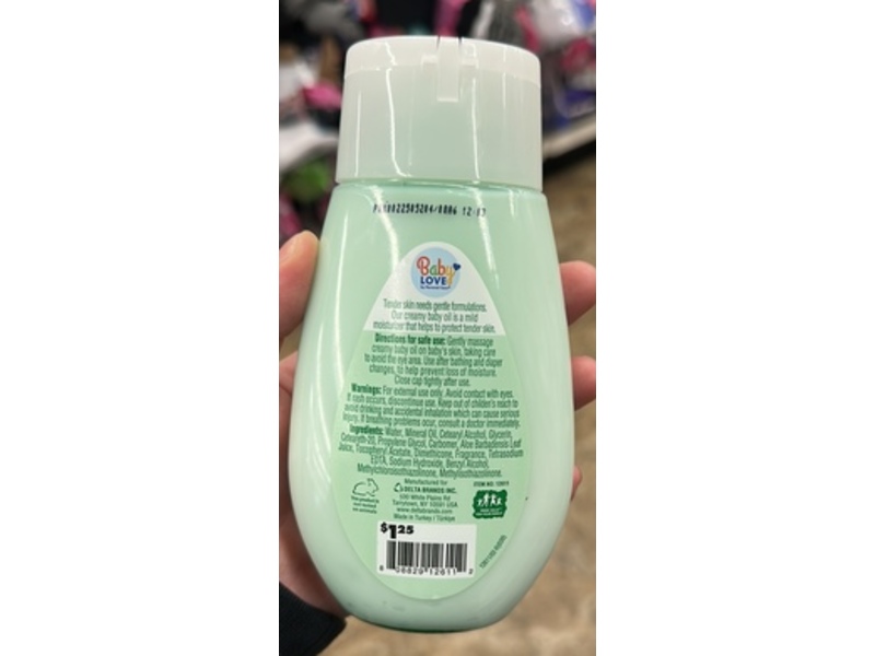 Baby Love Moisturizing Creamy Baby Oil, Aloe Vera & Vitamin E, 8 fl oz/236 mL