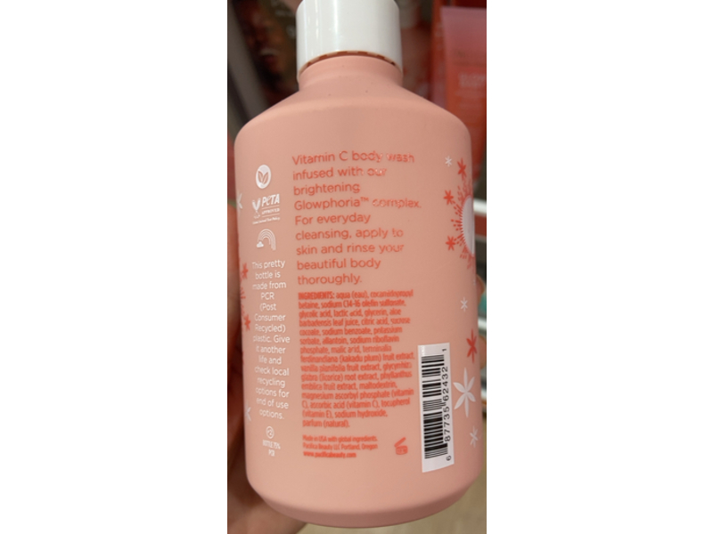 Pacifica Beauty Glow Baby Brightening Body Wash, Glowphoria Complex Vitamin C, 10 fl oz/296 mL