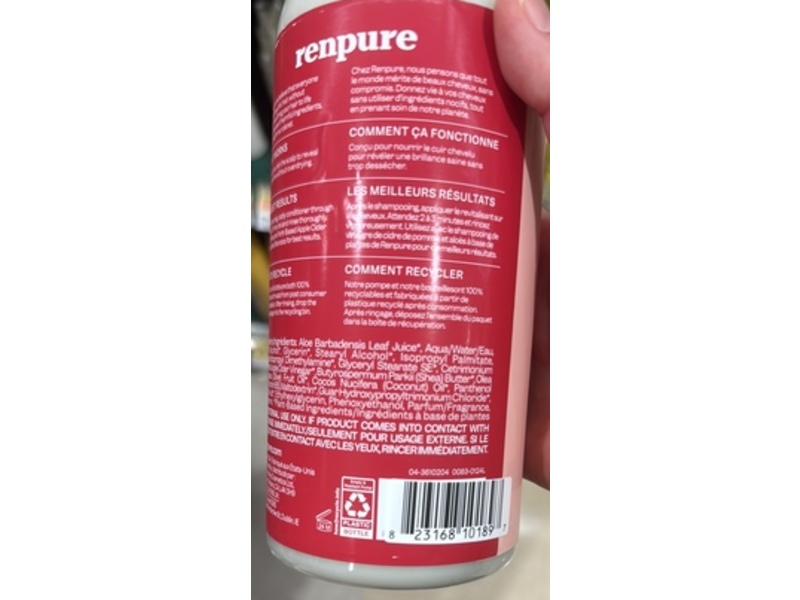 Renpure Clarify & Shine Conditioner, Apple Cider Vinegar & Aloe, 24 fl oz/710 mL
