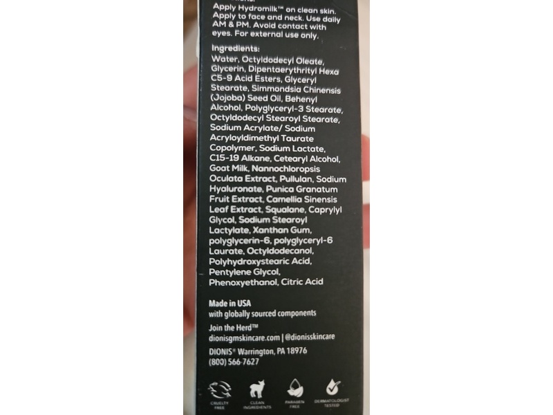 Dionis Goat Milk Skincare HydroMilk 24-7 Moisturizer, 0.5 fl oz/15 mL