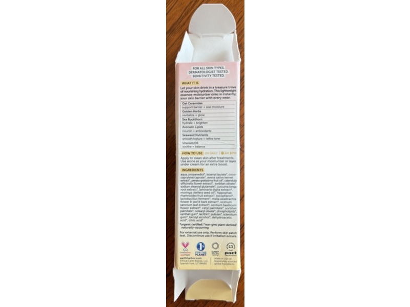 Earth Harbor Treasure Barrier Boost Glazing Milk, Oat Ceramides + Golden Herb Tincture, 0.33 fl oz/10 mL