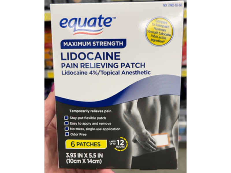 Equate Maximum Strength Lidocaine Pain Relieving Patch