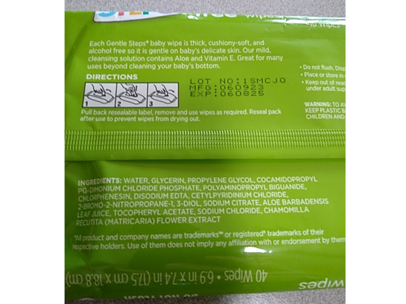 Gentle Steps Wipes, 40 Count