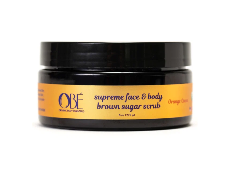Organic Body Essentials Supreme Face & Body Brown Sugar Scrub, 8 oz/227 g