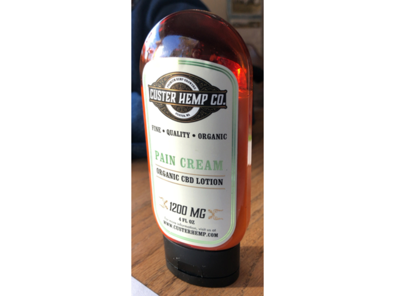 Custer Hemp Co Organic CBD Lotion Pain Cream, 4 fl oz