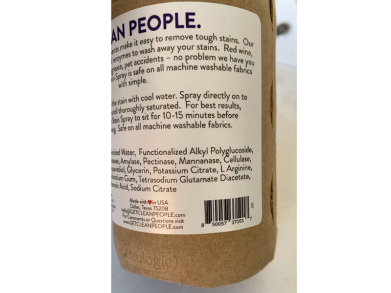 Clean People. Stain Remover Spray, Fragrance Free, 16 fl oz/473 mL