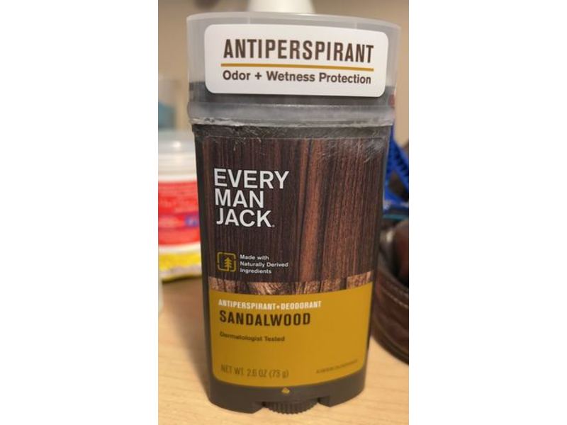 Every Man Jack Antiperspirant + Deodorant, Sandalwood, 2.6 oz/73 g