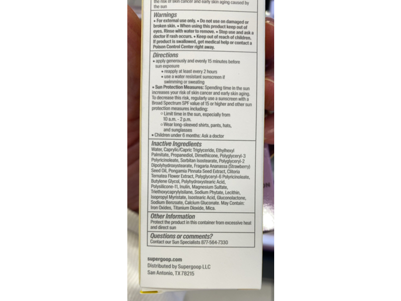 Supergoop! Mineral Glow Screen Soft-Radiance Drops Sunscreen, Golden Hour, SPF 40 PA+++, 1.7 fl oz/50 mL