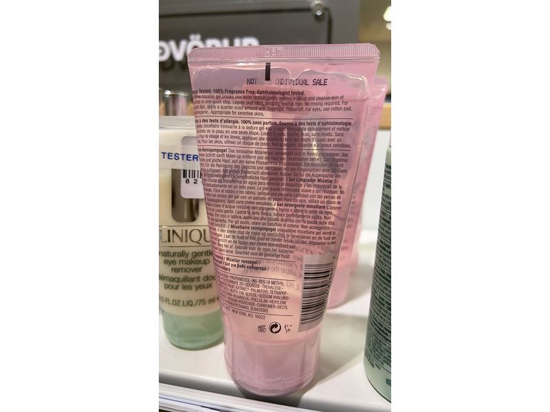 Clinique 2-in-1 Cleansing Micellar Gel + Light Makeup Remover, 5 fl oz/150 mL