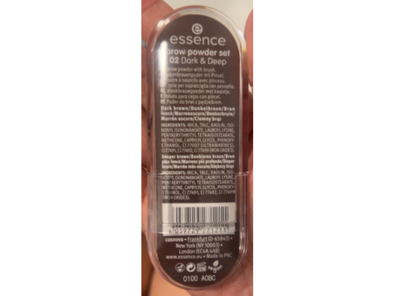 Essence Brow Powder Set, 02 Dark & Deep, 0.08 oz/2.3 g