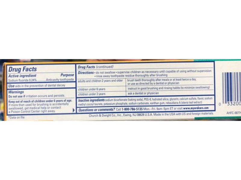 Arm & Hammer Essentials Whiten & Strengthen Fluoride Toothpaste, 4.3 oz/121 g