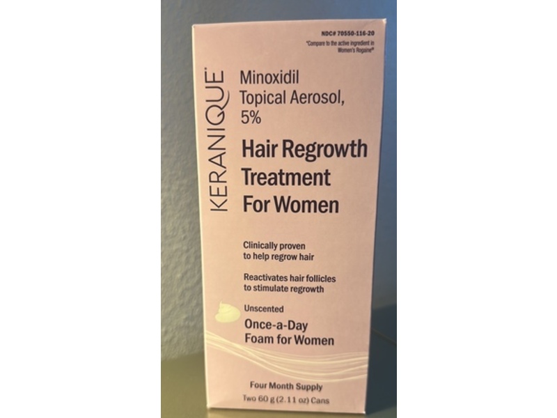 Keranique Hair Regrowth Treatment, Unscented, 2.11 oz/60 g, Pack Of 2