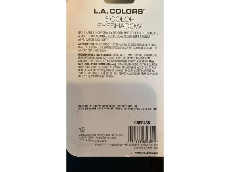 L.A. Colors Eye Shadows, Nite Out, 0.14 oz/4 g