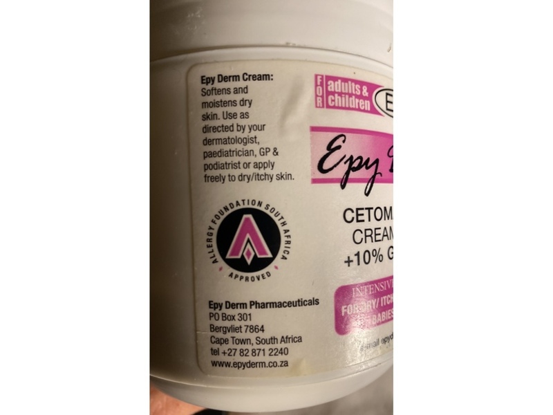 Epy Derm G Cetomacrogol Cream, 10% Glycerine, 500 mL