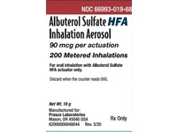 Albuterol Sulfate HFA Inhalation Aerosol 90 mcg, 18 g, Prasco (Rx) - Image 2