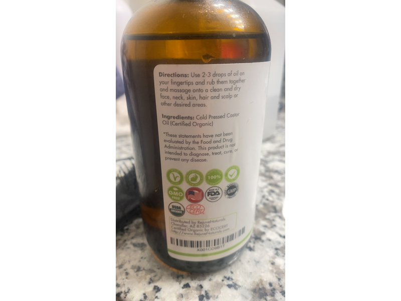 RejuveNaturals Castor Oil, 16 fl oz/473 mL