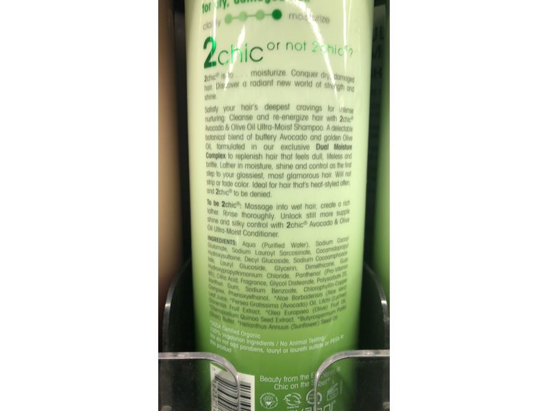 Giovanni 2 Chic Ultra Moist Shampoo, Avocado + Olive Oil, 24 fl oz/710 ml