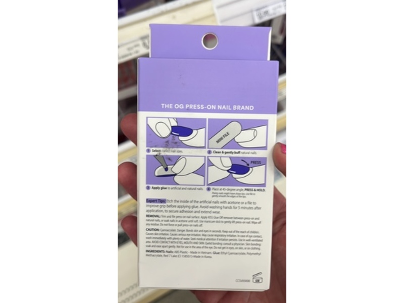 Kiss Core Color Glue On Nails, Euphonious, 32 Count