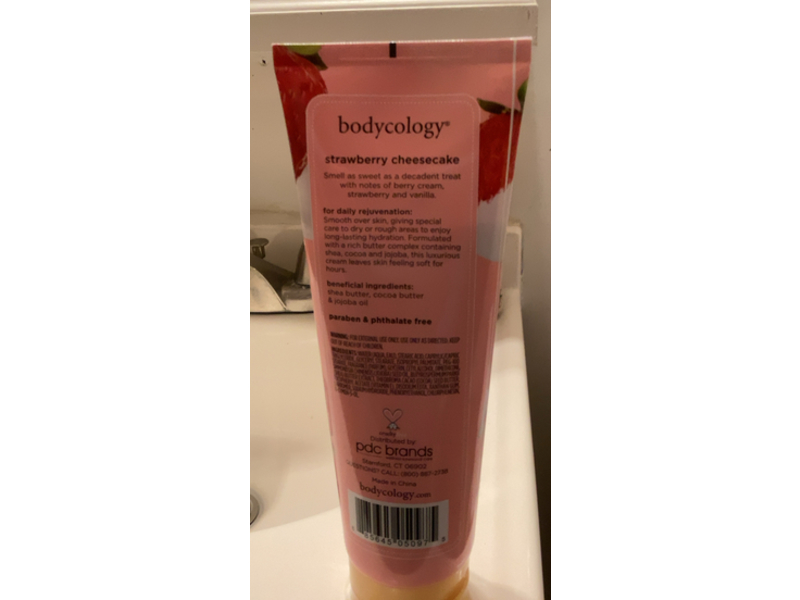 Bodycology Moisturizing Rich Butter Complex Body Cream, Strawberry Cheesecake, 8 oz/227 g