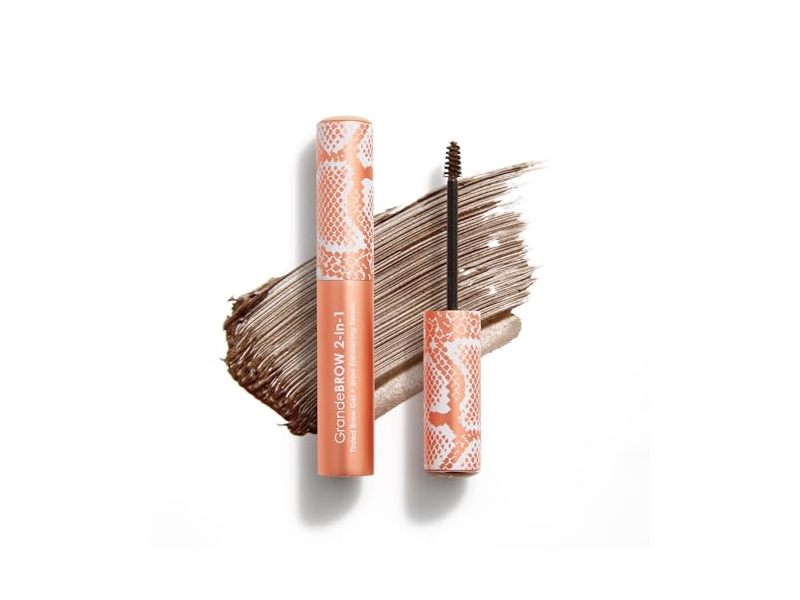 Grande Cosmetics Brow 2-In-1 Tinted Brow Gel+Brow Enhancing Serum, Medium, 0.07 fl oz/2 mL