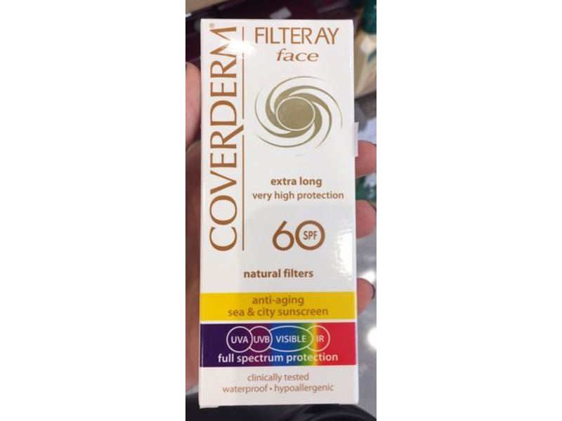 Coverderm Filteray Face Anti-Aging Sea & City Sunscreen, SPF 60, 50 mL
