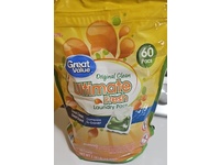 Great Value Ultimate Fresh Laundry Pacs, Original Clean, 60 Pacs, 38 oz/1.08 kg - Image 3