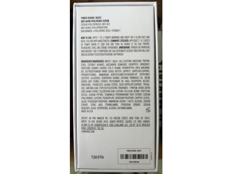 IL Makiage Power Serum Boost Anti-Aging Hyaluronic Serum, Niacinamide + Hyaluronic + Vitamin E, 1 fl oz/30 mL